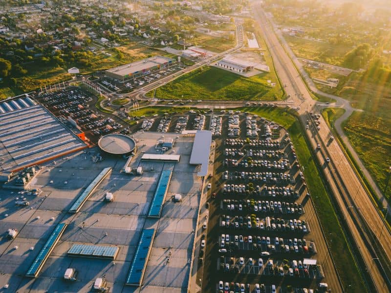 Aerial view of a commercial property for an ALTA survey and redevelopment planning in Phoenix, Arizona
